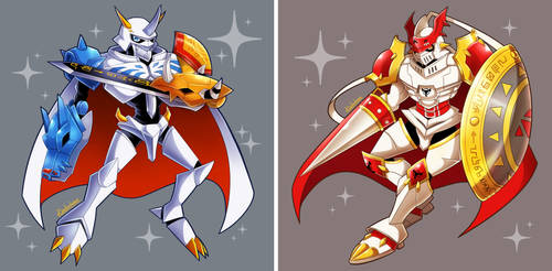 Digimon: Chibi Omegamon and Dukemon