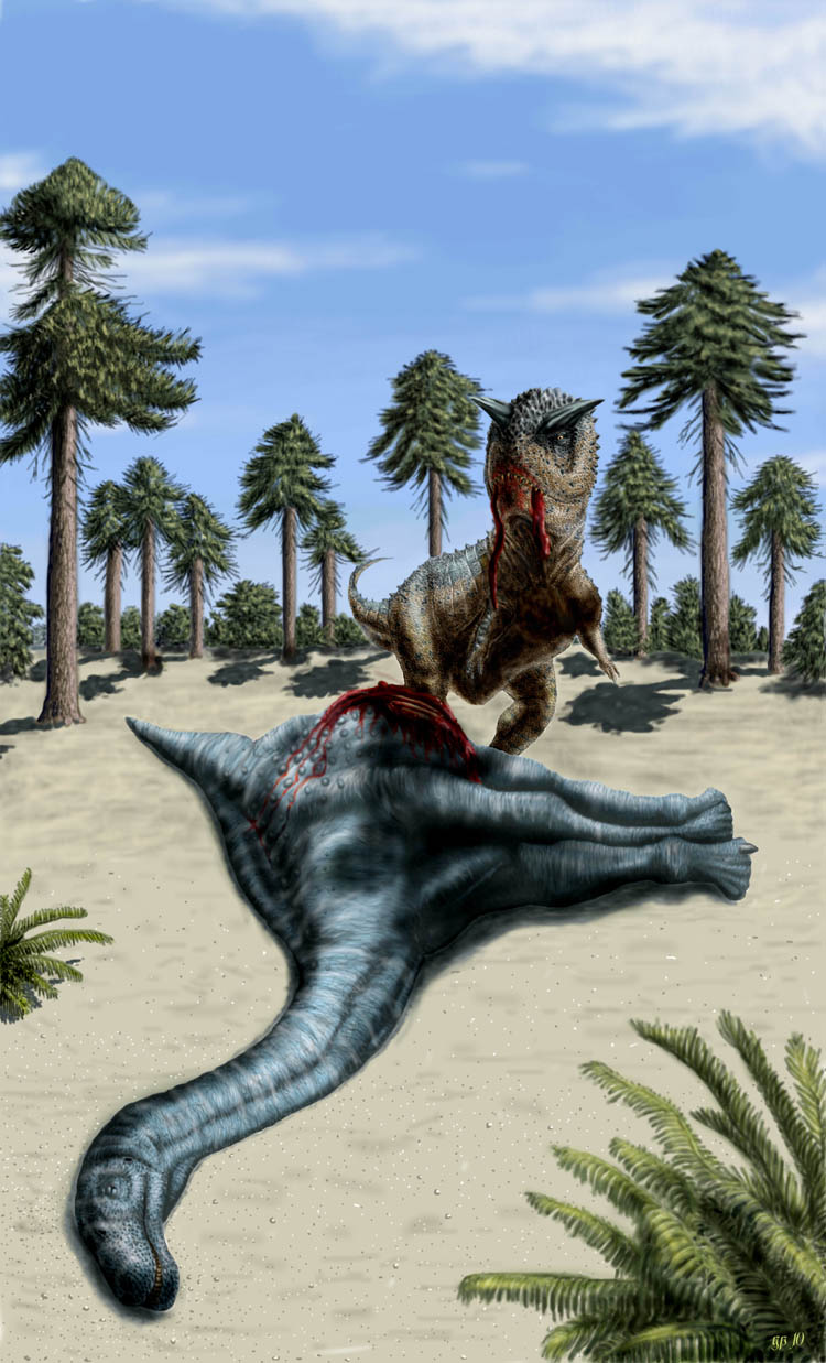 Carnotaurus and a corpse chubutisaurus