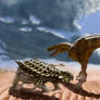 Tarbosaurus and saichania