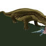 Titanophoneus eats its prey tryphosuchus.