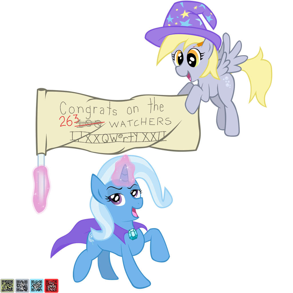 The Great Derpy(tm) and Trixe have a message. . .