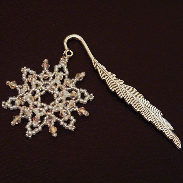 Beaded snowflake bookmark