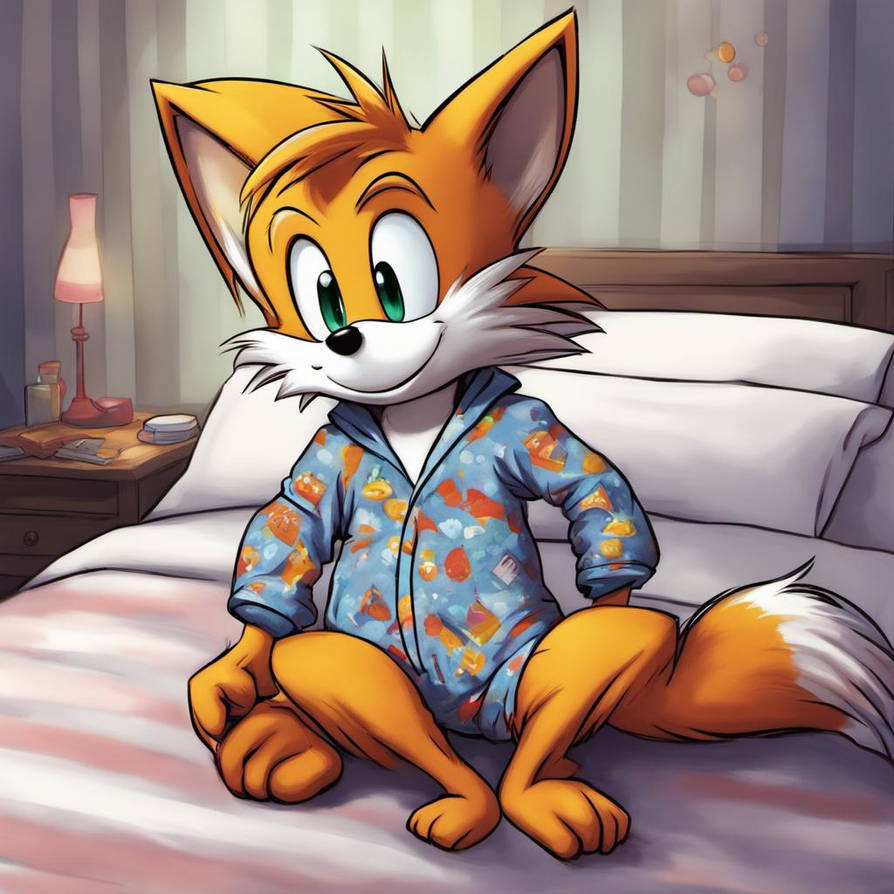 Miles Tails Prower in pajamas