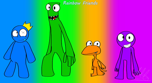 Blue, green and gold (oc ) rainbow friends by redguy555446 on