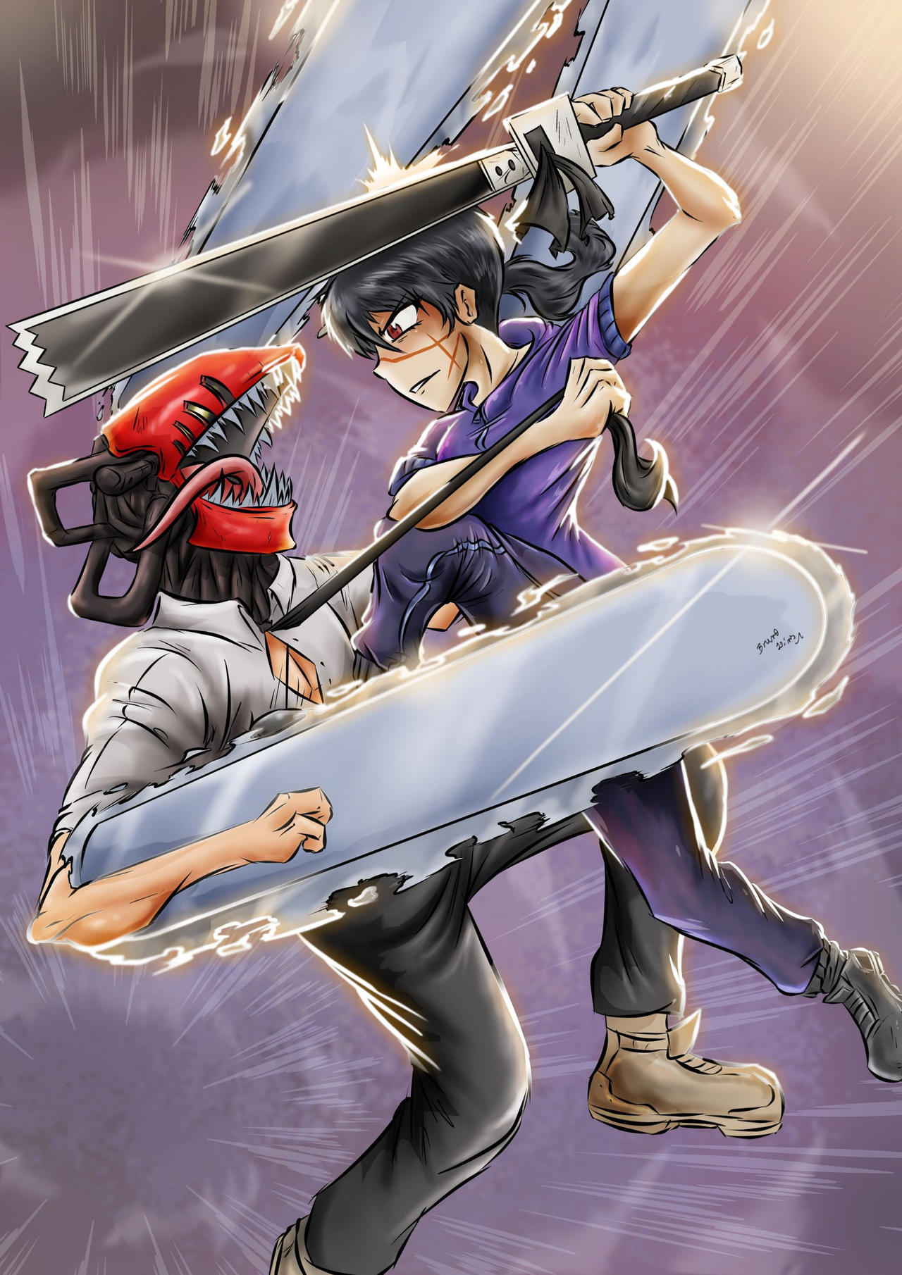 Asa Vs Denji by BrenoRanyere on DeviantArt Asa Vs Denji by BrenoRanyere on DeviantArt