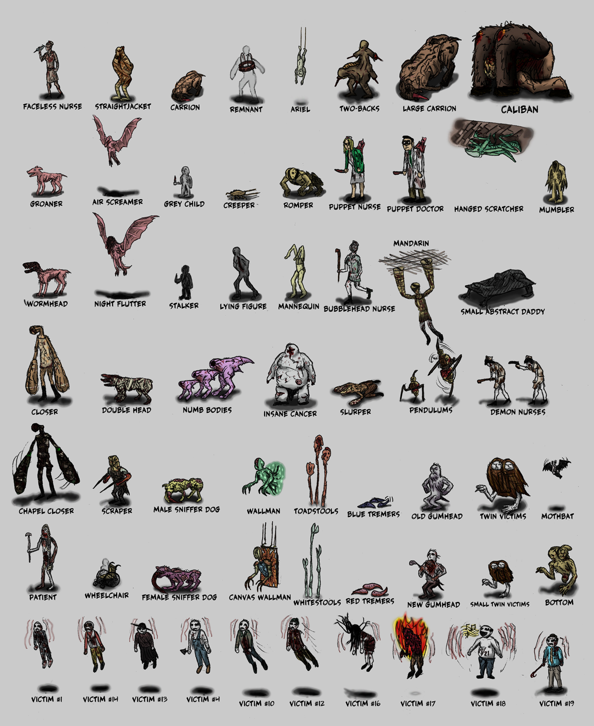 All the Silent Hill monsters