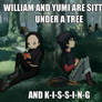 Theyre sitting under a tree^^