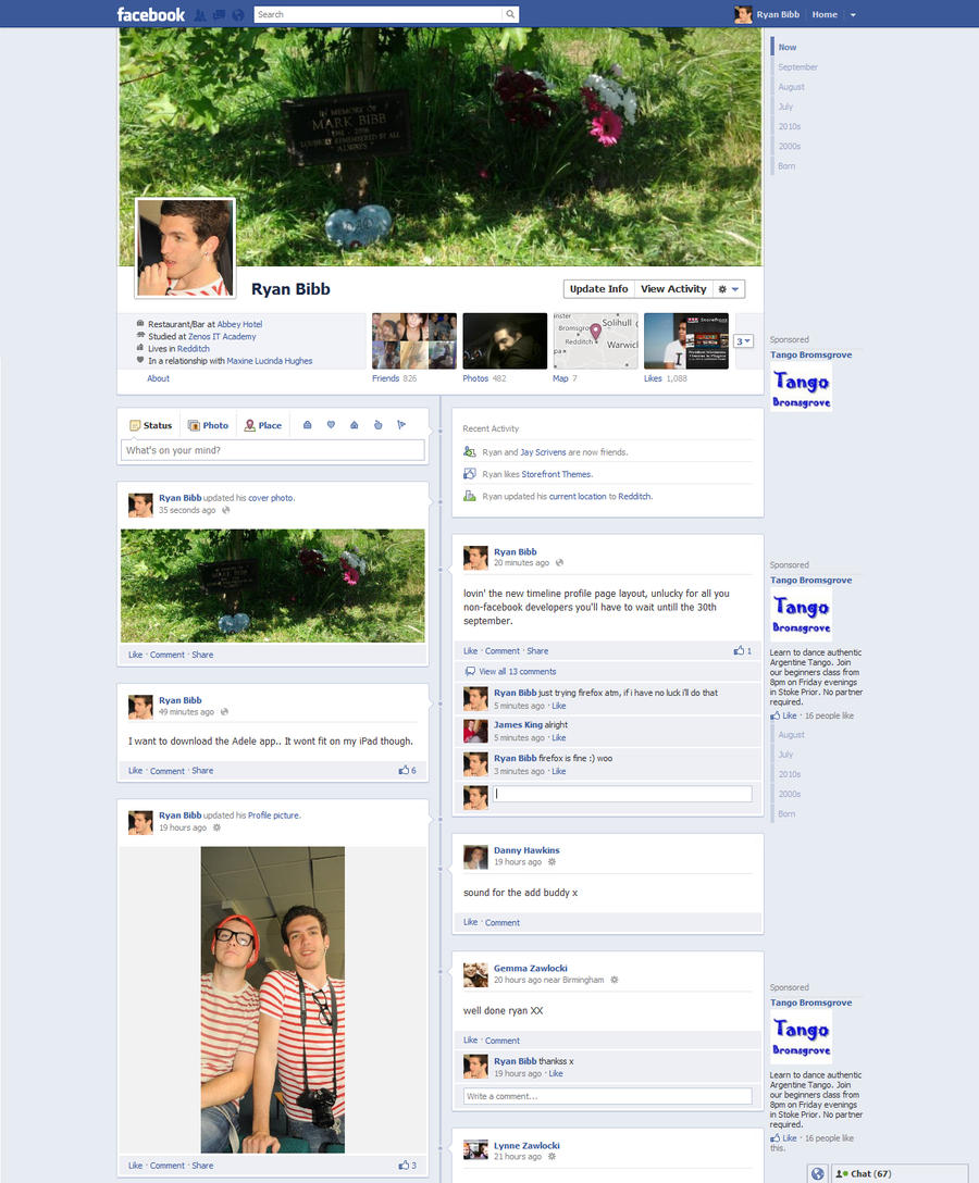 Facebook timeline layout