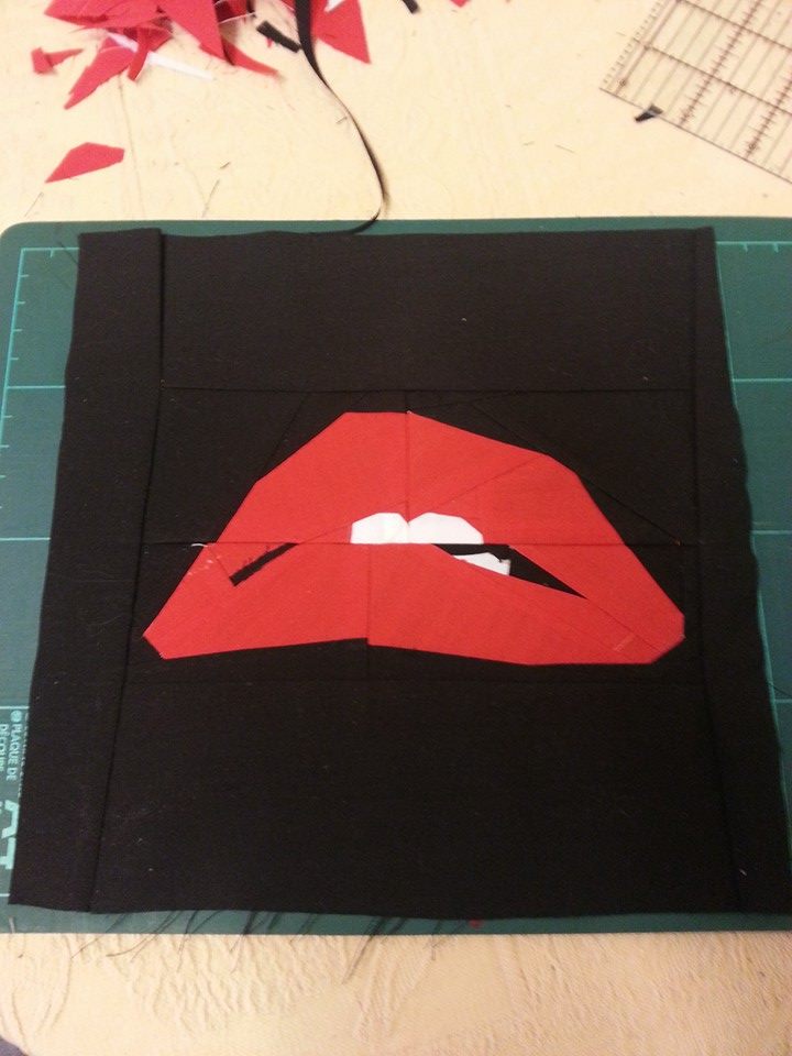 Paper Pieced Rocky Lips