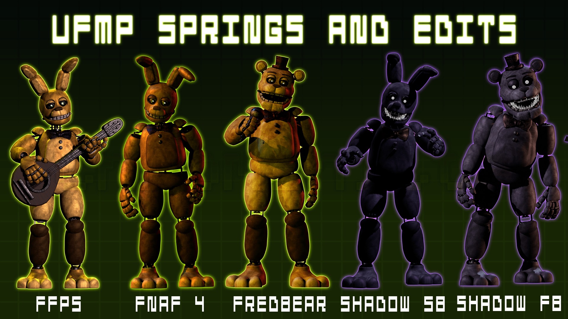 Fredbear and Springbonnie Blender release by Atticted on DeviantArt