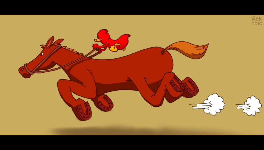 Duck Riding Deviantart 060: Little Red Riding Duck by REK-drawings on DeviantArt