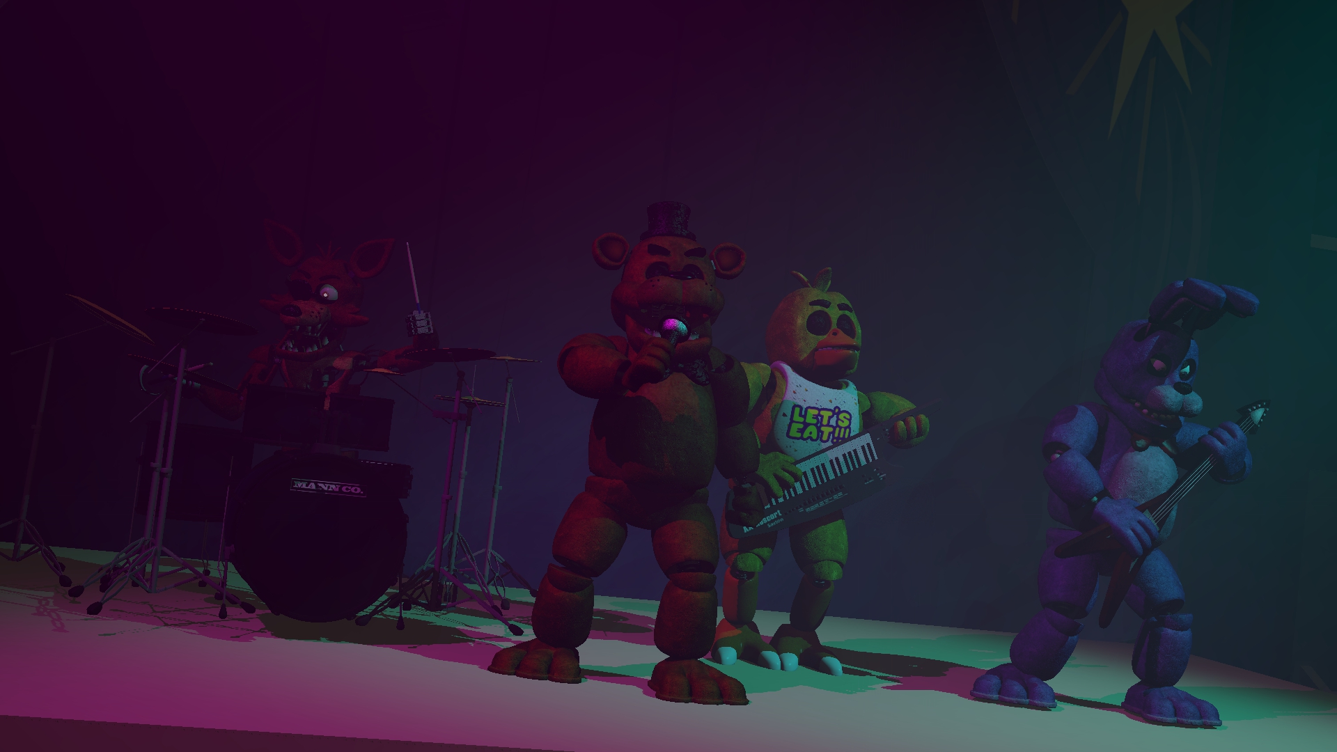 FNAF 1 animatronic pose from AR gallery by fazbearsparkle on DeviantArt