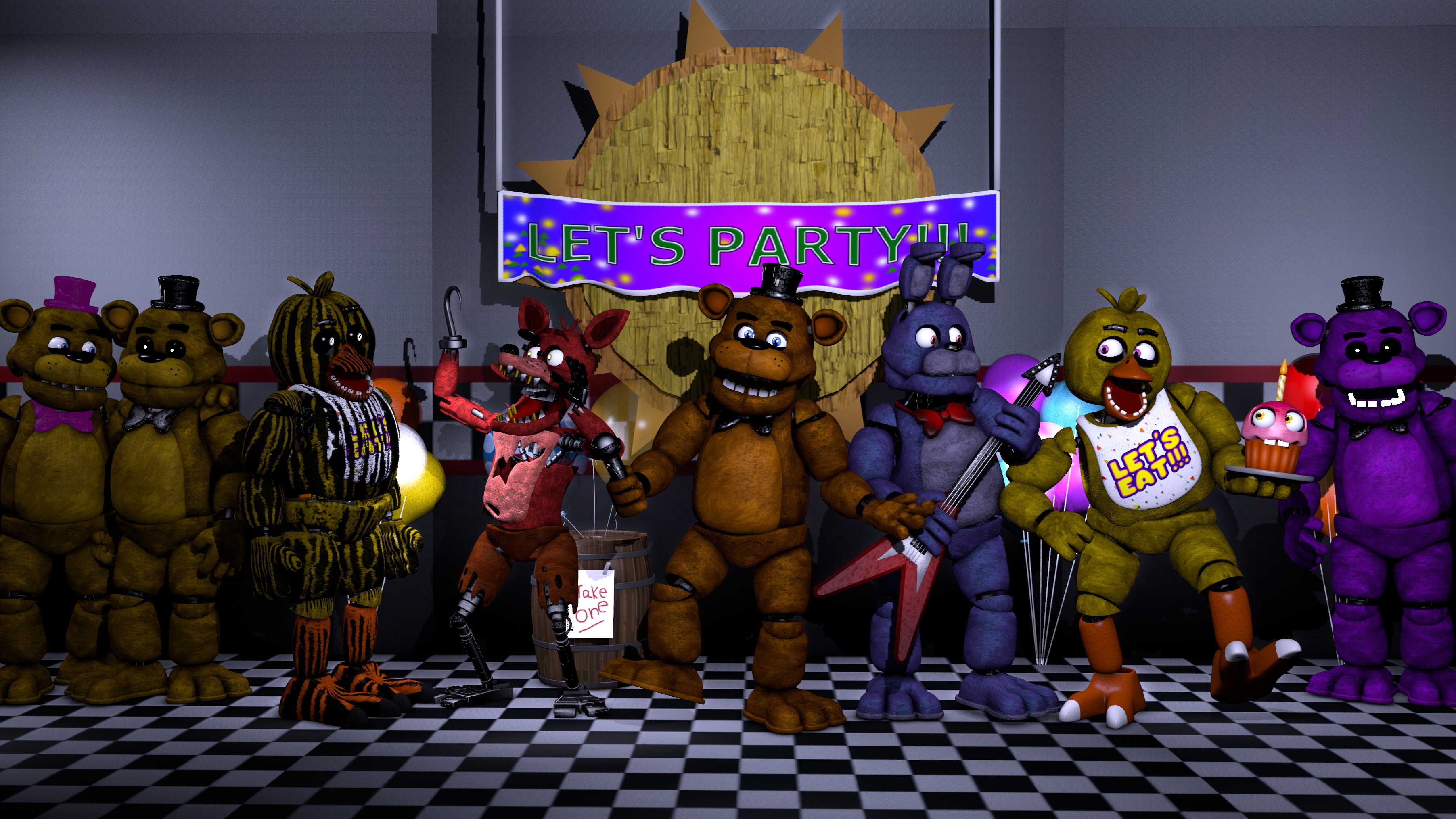 FNAF 1 animatronic pose from AR gallery by fazbearsparkle on DeviantArt