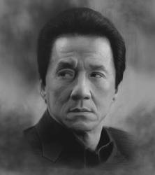 Charcoal Portrait Art of Jackie Chan