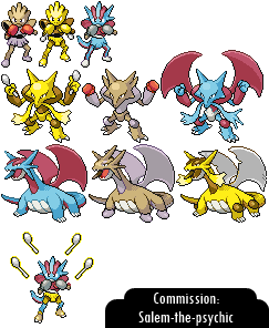 Poke-Fusion - Hitmonchan, Alakazam and Salamance.