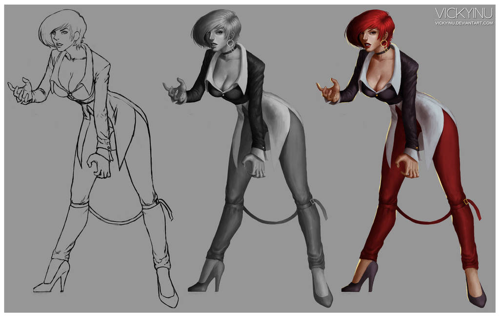 Iori ~ KOF (female) Process by VickyInu
