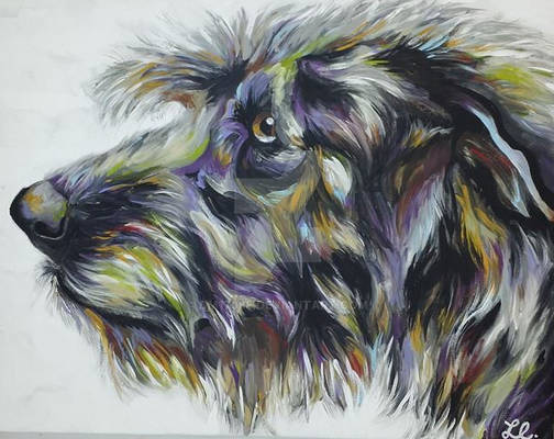 Irish Wolfhound Painting Crop