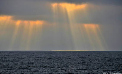 Sun rays over the Baltic Sea.
