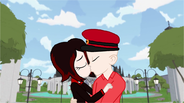 Dan and Ruby Kissing at Beacon Academy