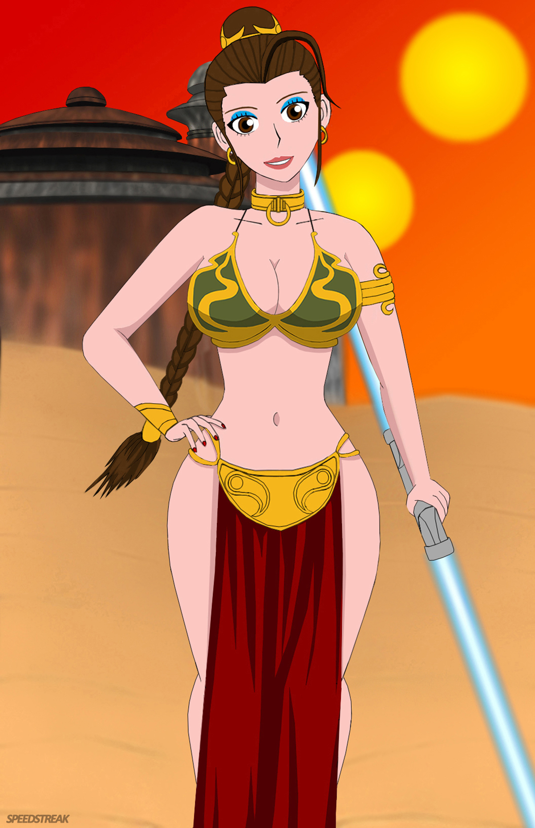 Anime Slave Leia Organa by Speedstreak2017 on DeviantArt