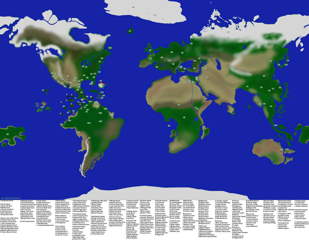 Hedgehog Map Sonic The Hedgehog World Map (With Locations) by Speedstreak2017 on ...