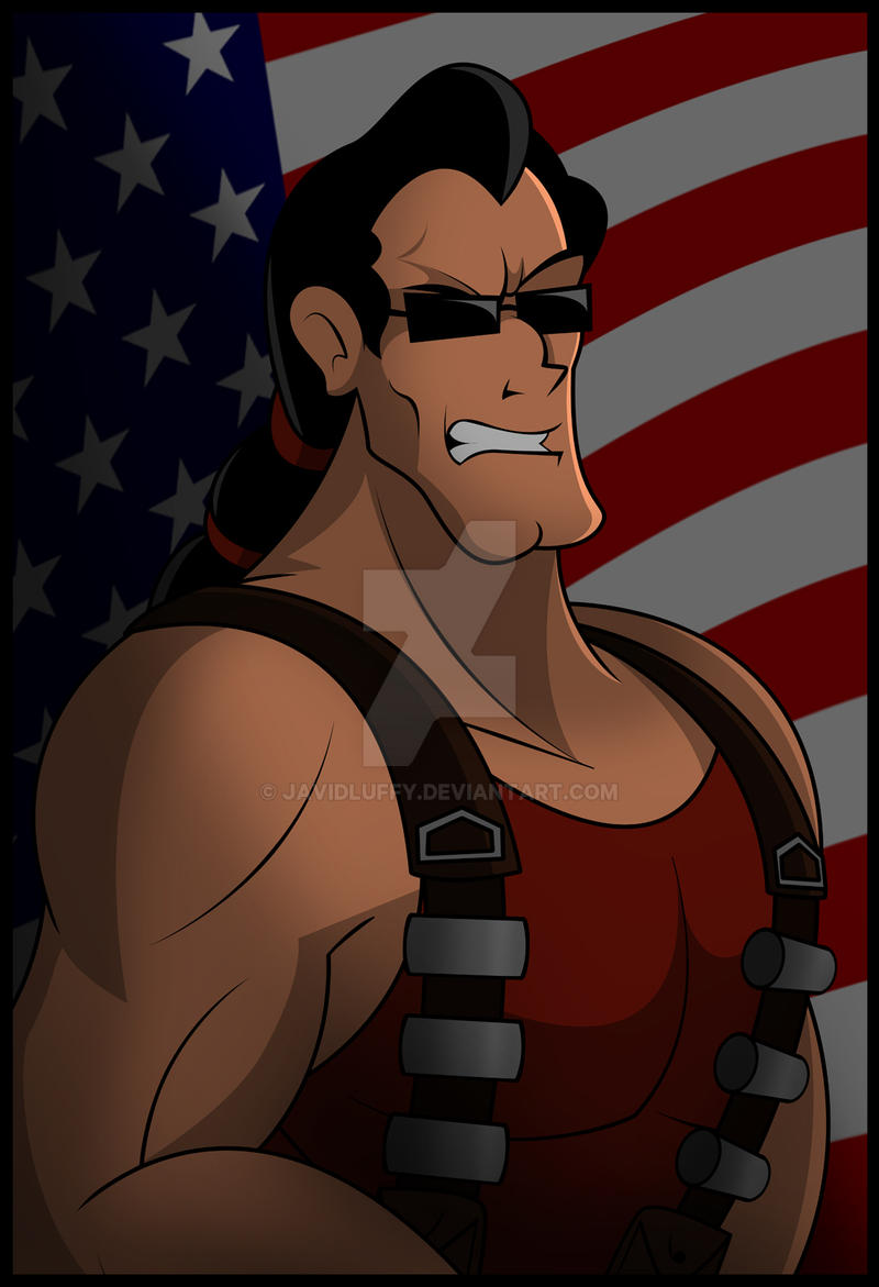 Prize: Gaston as Duke Nukem