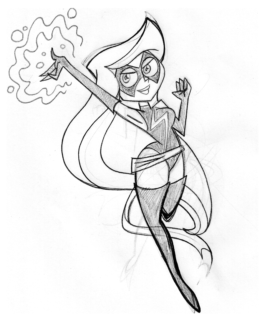 Sketch: Princess Gwen as Miss Marvel