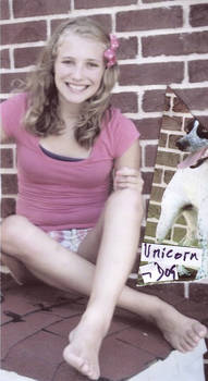 Ashlee with her beautiful UNICORN-DOG