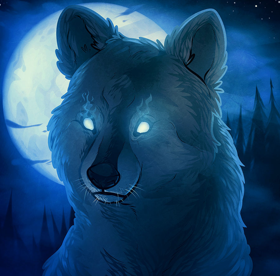 Wolf Under a Blue Moon