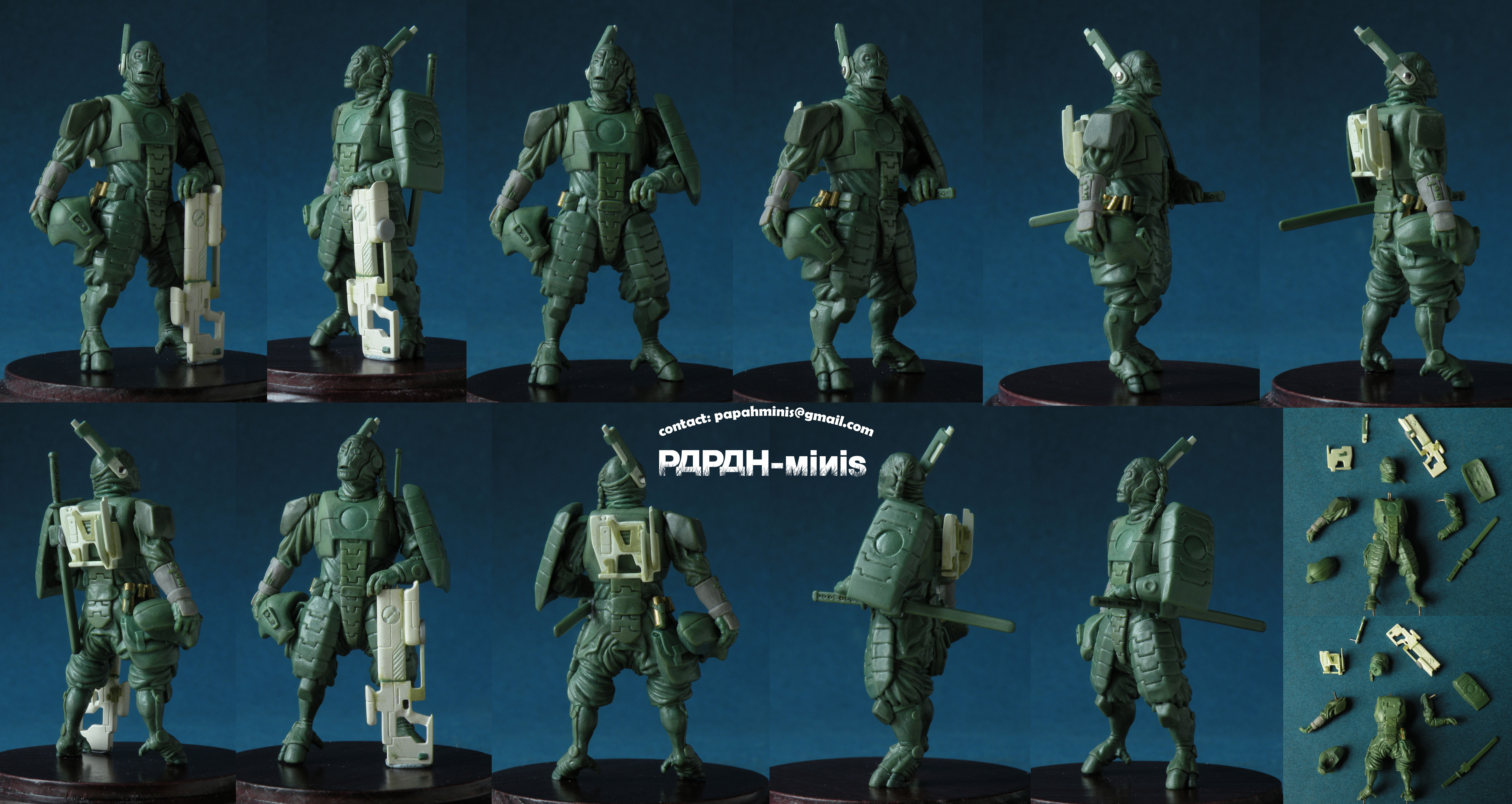 Alien Commander with sword or carbine, 56mm