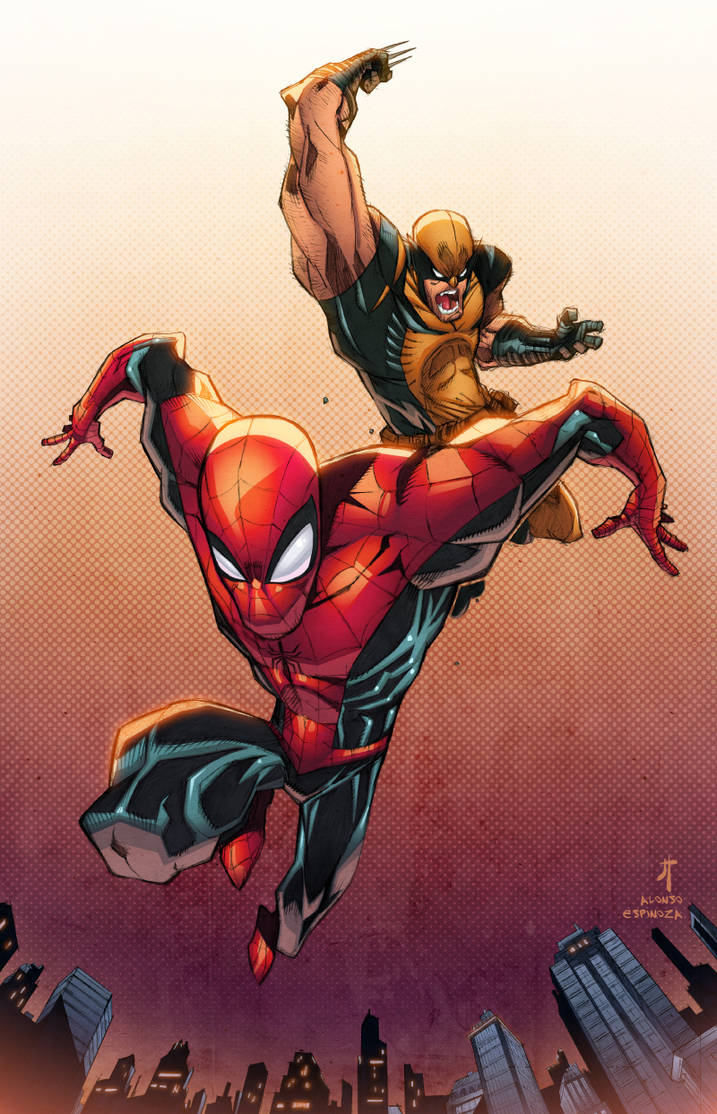 Spidey and Wolvie Color by JohnTimms