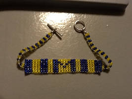 Go Blue Square Stitch Bracelet