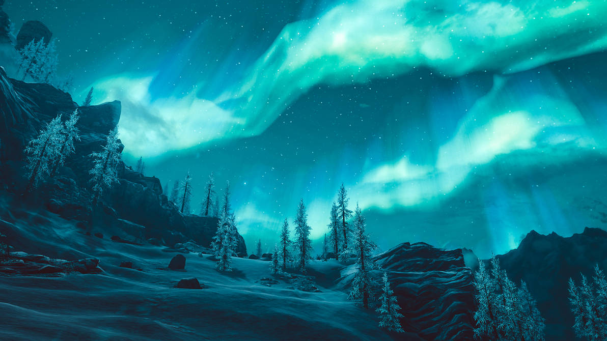 Northern lights - Skyrim by WatchTheSkiies on DeviantArt
