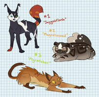 [OPEN] OTA Warrior Cats Adoptables - Tres Gatos