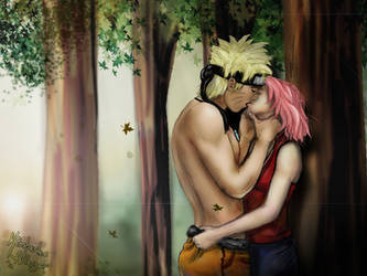 NaruSaku - First kiss at sunset