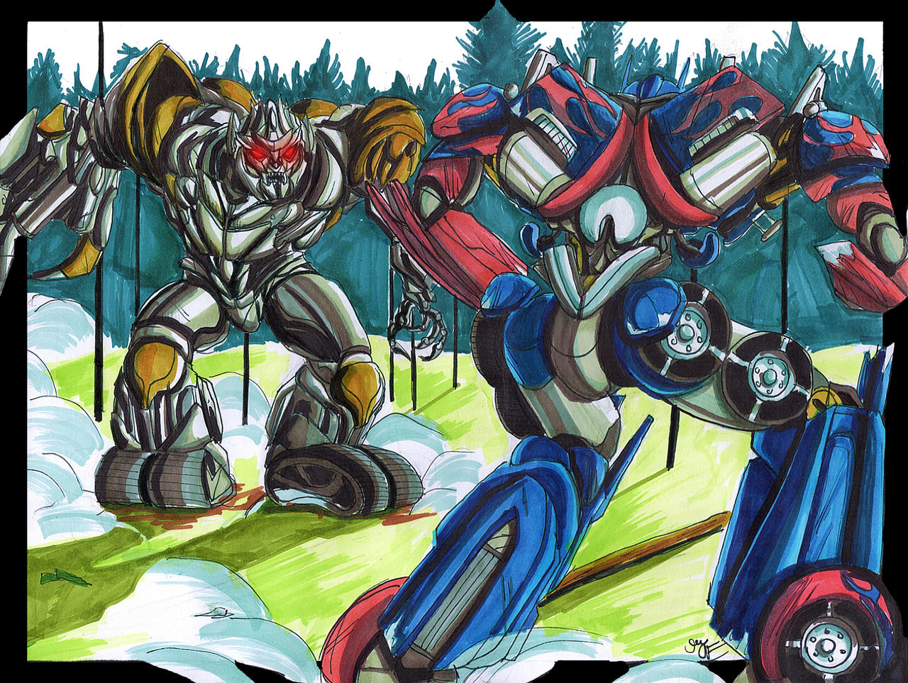 Optimus Megatron Rotf Optimus Prime vs Megatron TF ROF by MrPurplee on DeviantArt