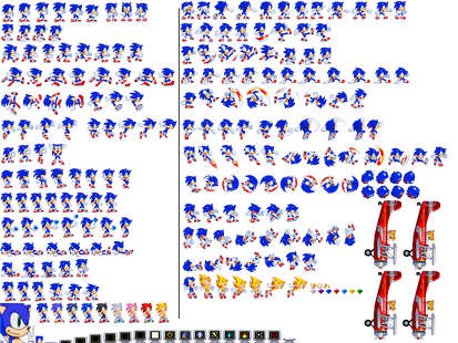 Sonic sprite sheet color palette by Phoenixfirewolf-12 on Newgrounds