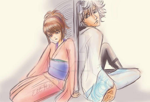 Gintama-Otae and Gin