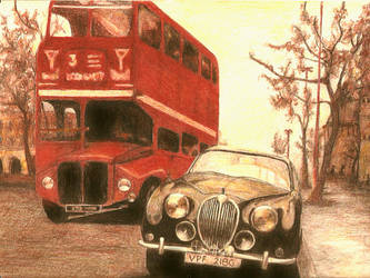 Jaguar and London bus