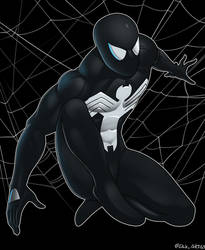 Black suit Spidey by dwaynebiddixart