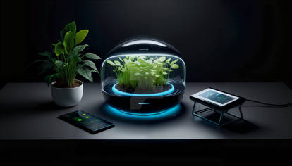 Futuristic Hydroponic Ecosystem