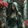 Gothic Elegance Amidst Roses