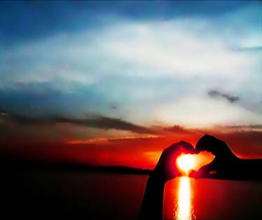 heart sunset