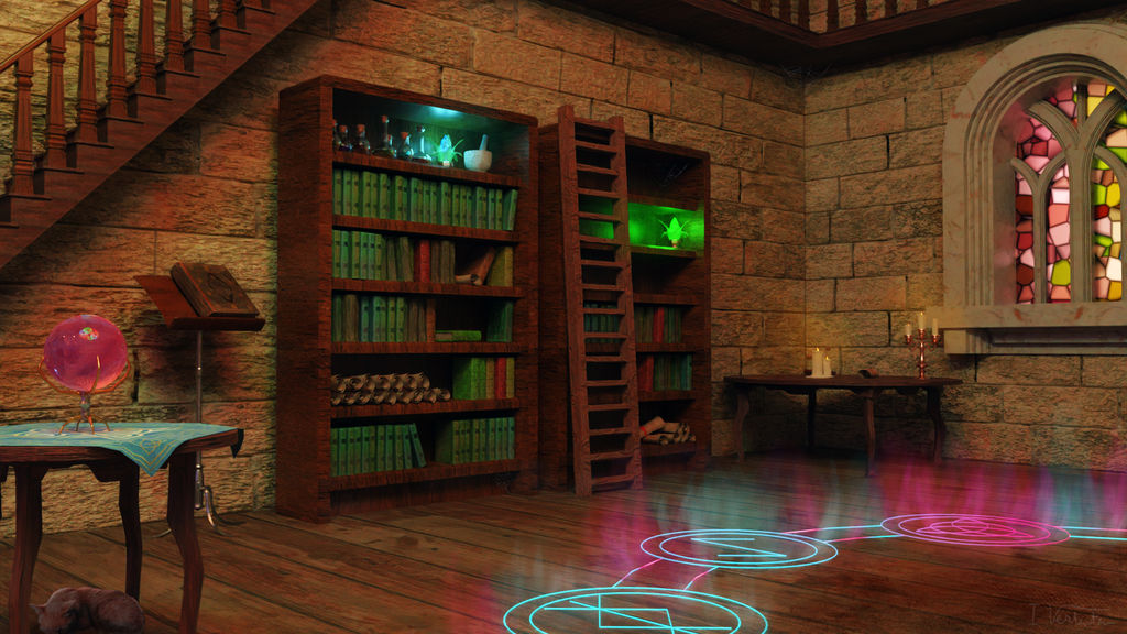 Wizard's Study by Wolfguardian on DeviantArt