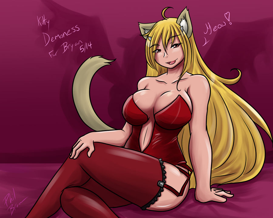 Demoness Kitty Patreon Commission 5-2014 by Sageofotherworlds