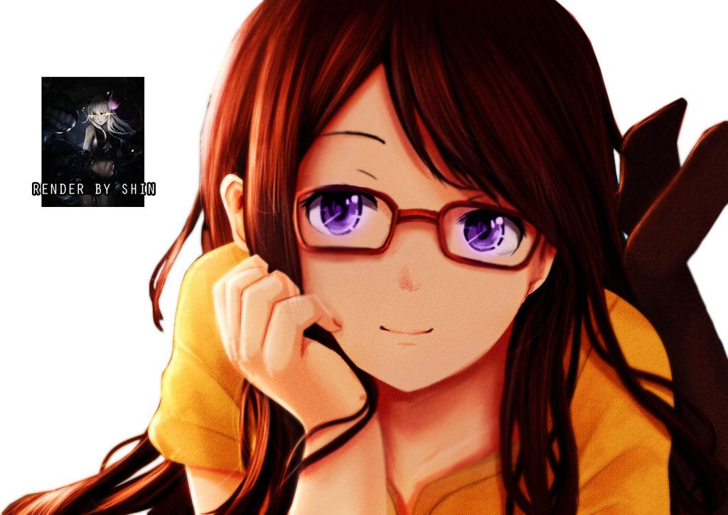 Anime Cute Girl With Glasses Render By Le Ryuuji On Deviantart