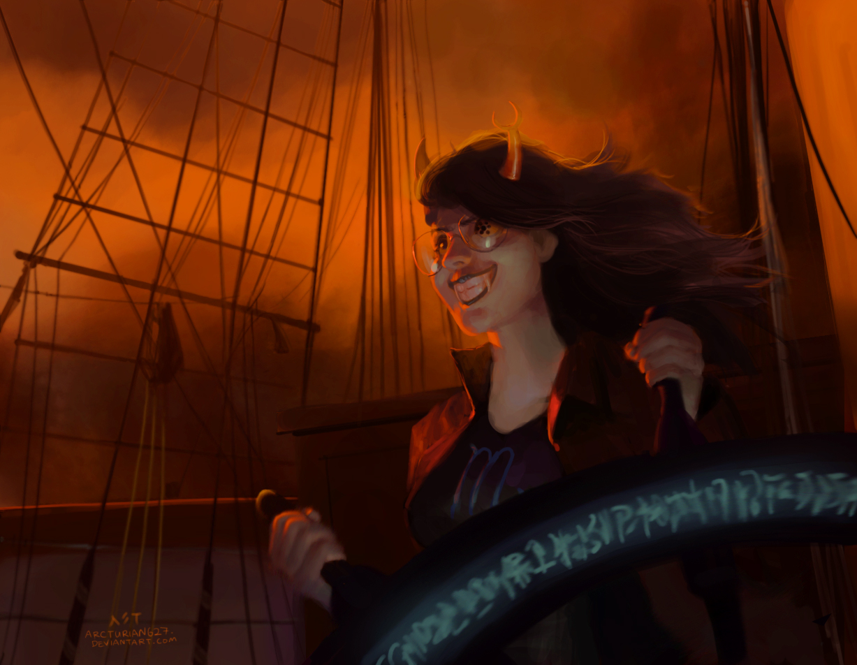 Vriska on a pir8te ship