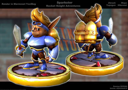 Sparkster 3D Modeling Posing