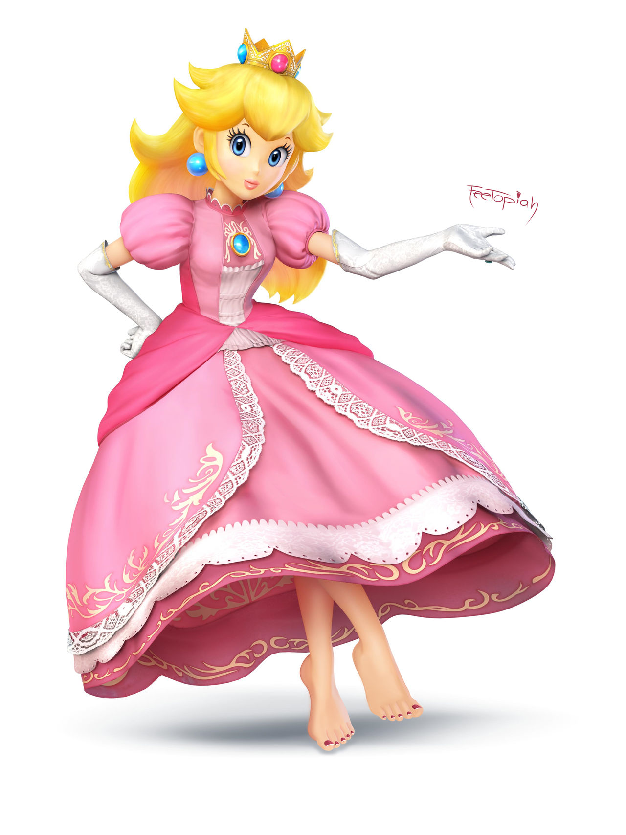 Super Smash Bros. Wii U - Barefoot Princess Peach by Feetopiah on ...