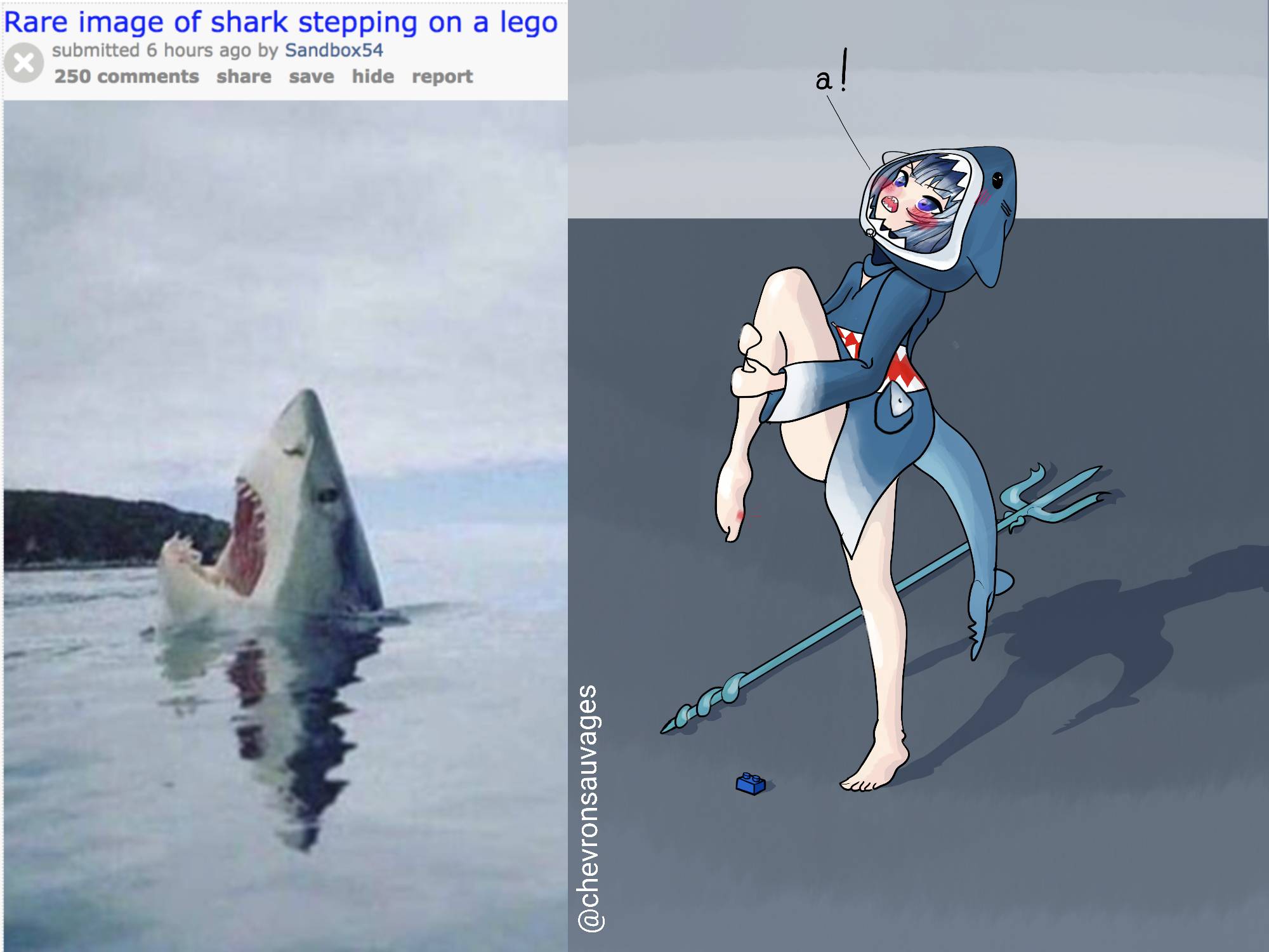 shark stepping on lego GawrGura step on lego by ChevronSauvages on DeviantArt